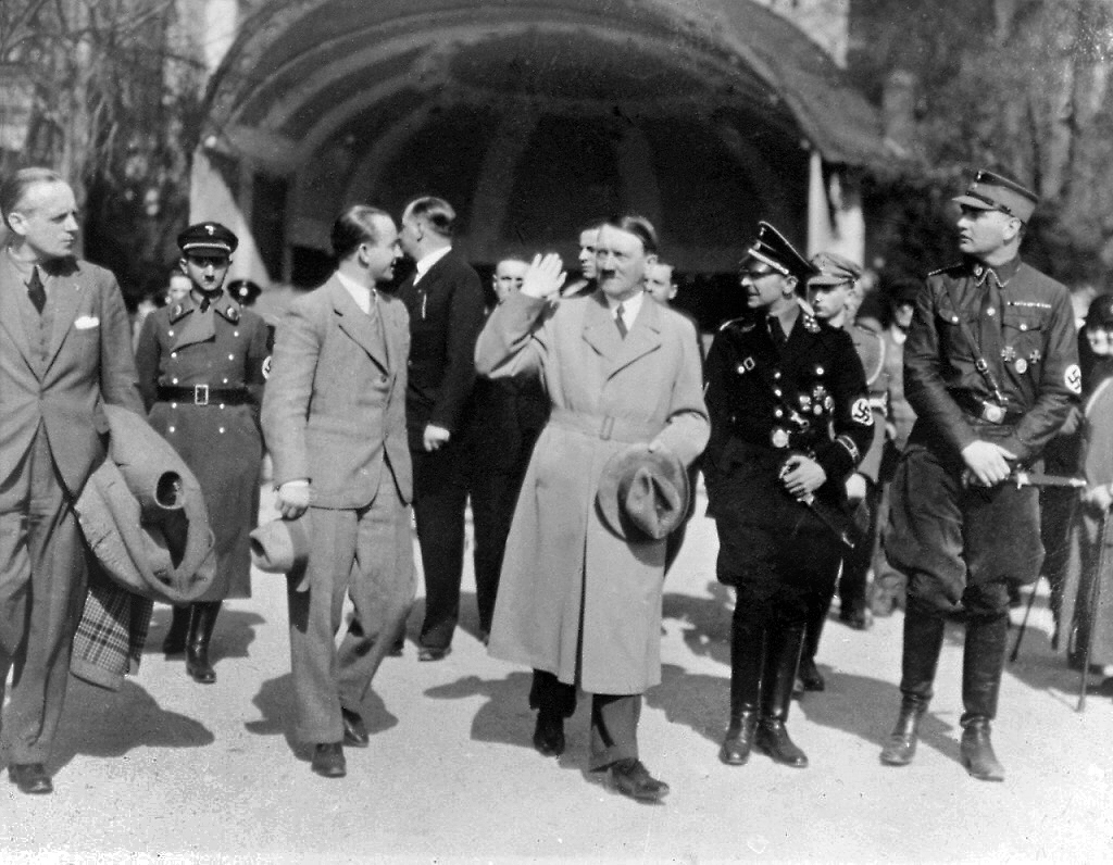 Adolf Hitler during a visit in Wiesbaden